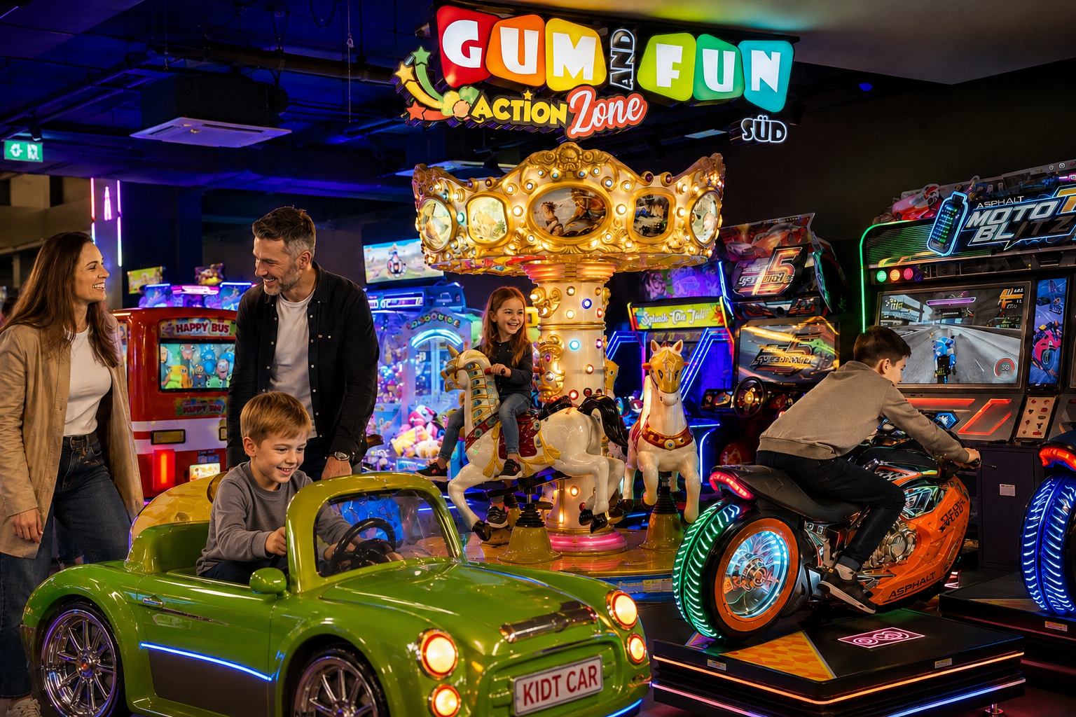 Große ActionZone-Fläche als modernes Entertainment-Konzept